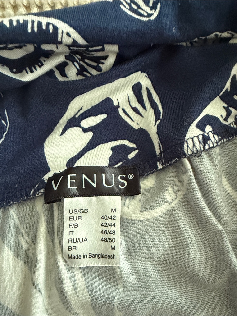 VENUS Navy and White Strapless Seashell Maxi Dress - Picture 3 of 4